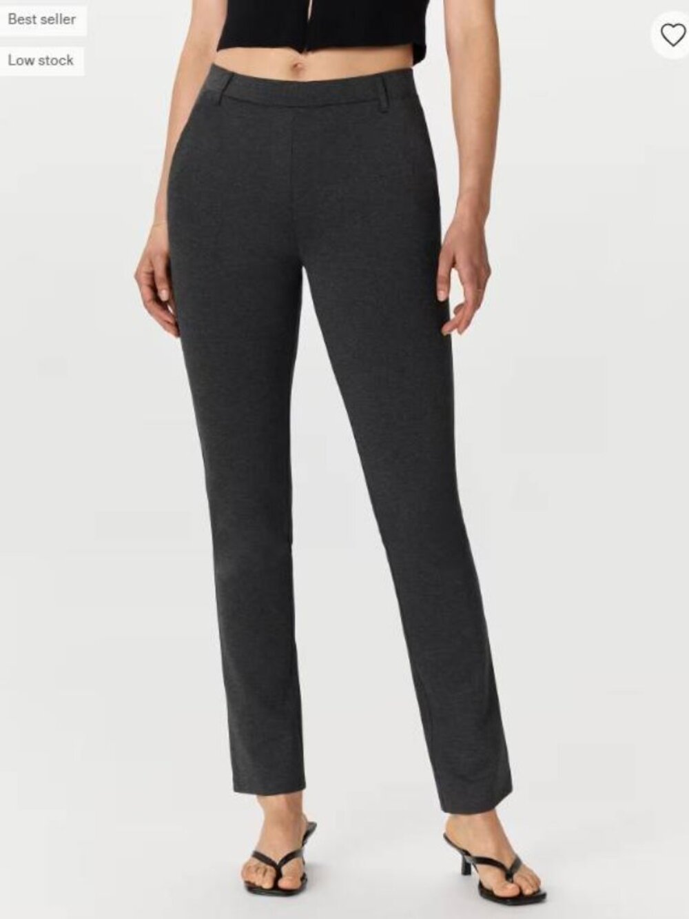 Quince Ultra-Stretch Ponte Straight Leg Pants Charcoal Gray Size L NWT